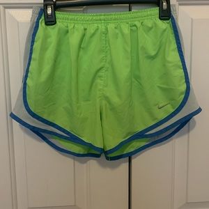 Lime green Nike running/athletic shorts